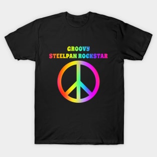 Groovy Steelpan Player Peace Halloween Party Retro Vintage T-Shirt